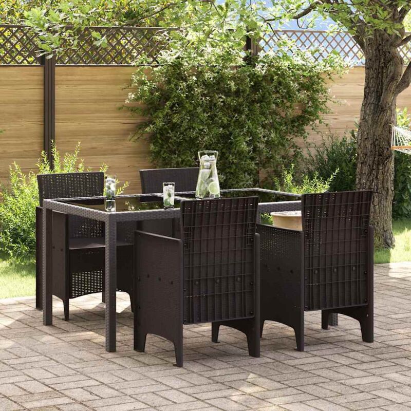 foto del prodotto vidaxl sedie da giardino 4 pz marrone polirattan