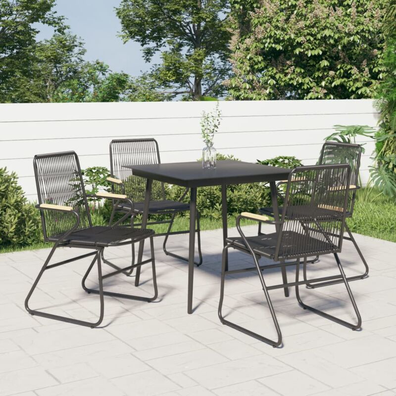 foto del prodotto vidaxl sedie da giardino 4pz nere 58x59x85,5 cm rattan pvc