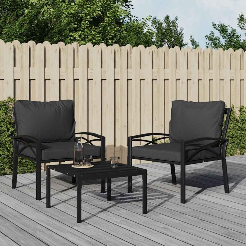 foto del prodotto vidaxl sedie da giardino con cuscini grigi 2pz 68x76x79 cm acciaio