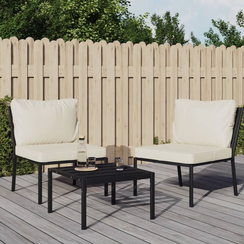 foto del prodotto vidaxl sedie da giardino con cuscini sabbia 2pz 60x74x79 cm acciaio