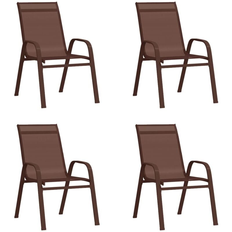 foto del prodotto vidaxl sedie da giardino impilabili 4 pz in tessuto textilene marrone