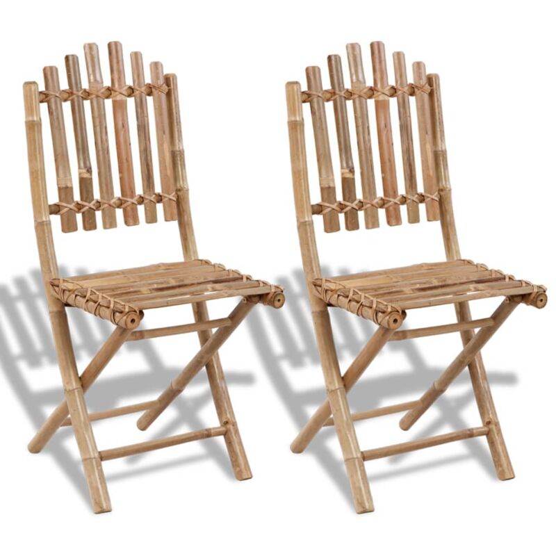 foto del prodotto vidaxl sedie da giardino pieghevoli 2 pz in bamb 