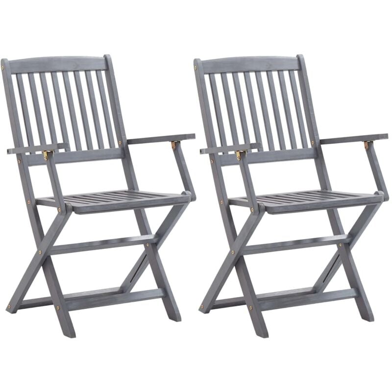 foto del prodotto vidaxl sedie da giardino pieghevoli 2 pz in legno massello d acacia