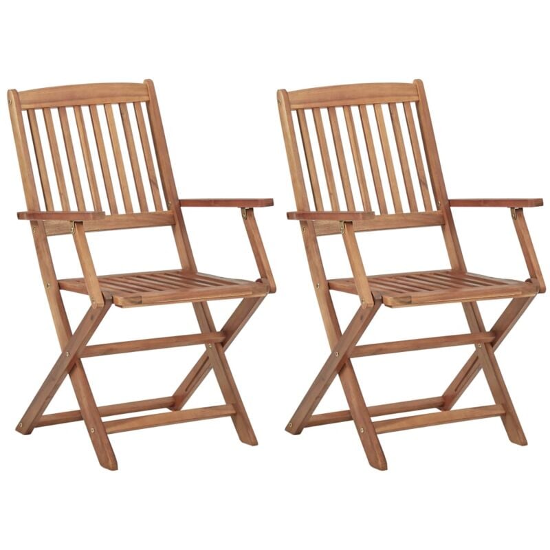 foto del prodotto vidaxl sedie da giardino pieghevoli 2 pz in legno massello d acacia