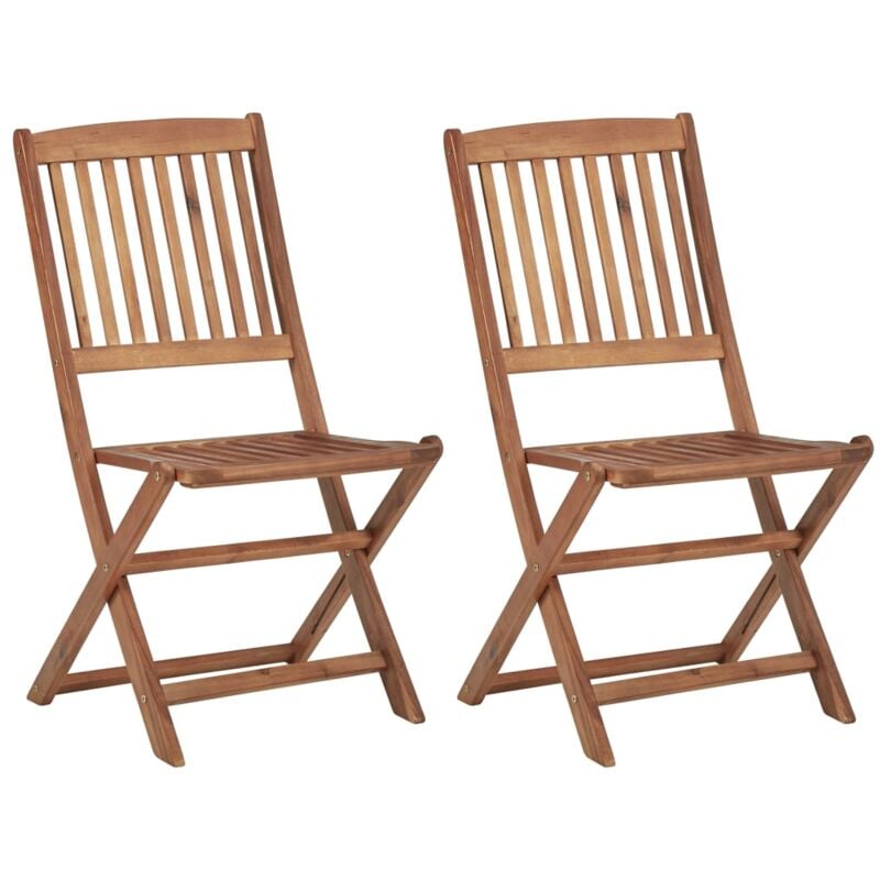 foto del prodotto vidaxl sedie da giardino pieghevoli 2 pz in legno massello d acacia