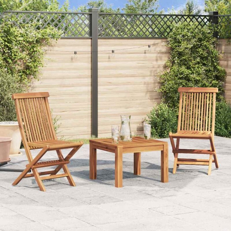 foto del prodotto vidaxl sedie da giardino pieghevoli 2 pz in legno massello di teak