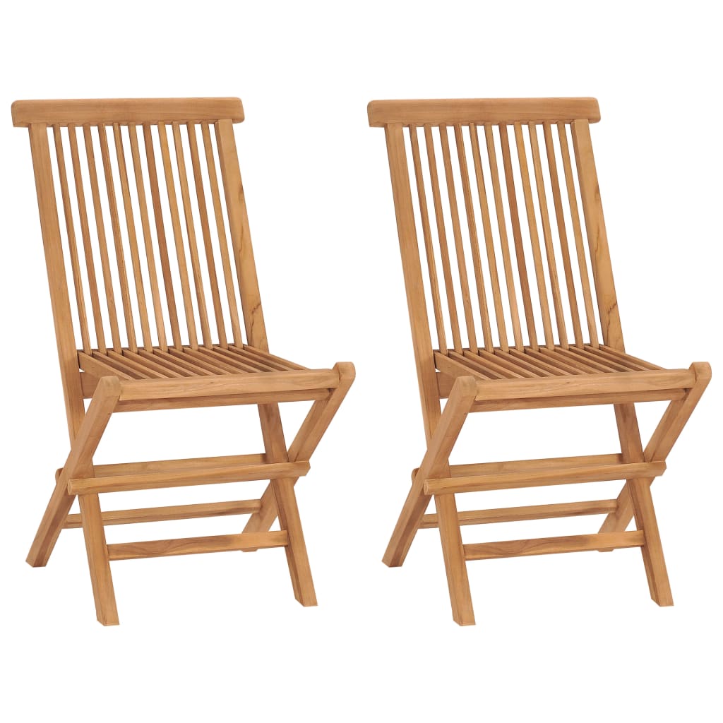 foto del prodotto vidaxl sedie da giardino pieghevoli 2 pz in legno massello di teak