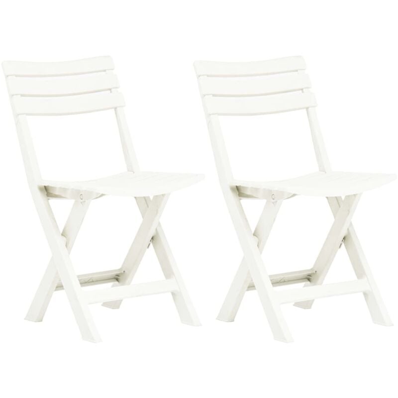 immagine 0 del prodotto vidaxl sedie da giardino pieghevoli 2 pz in plastica bianche