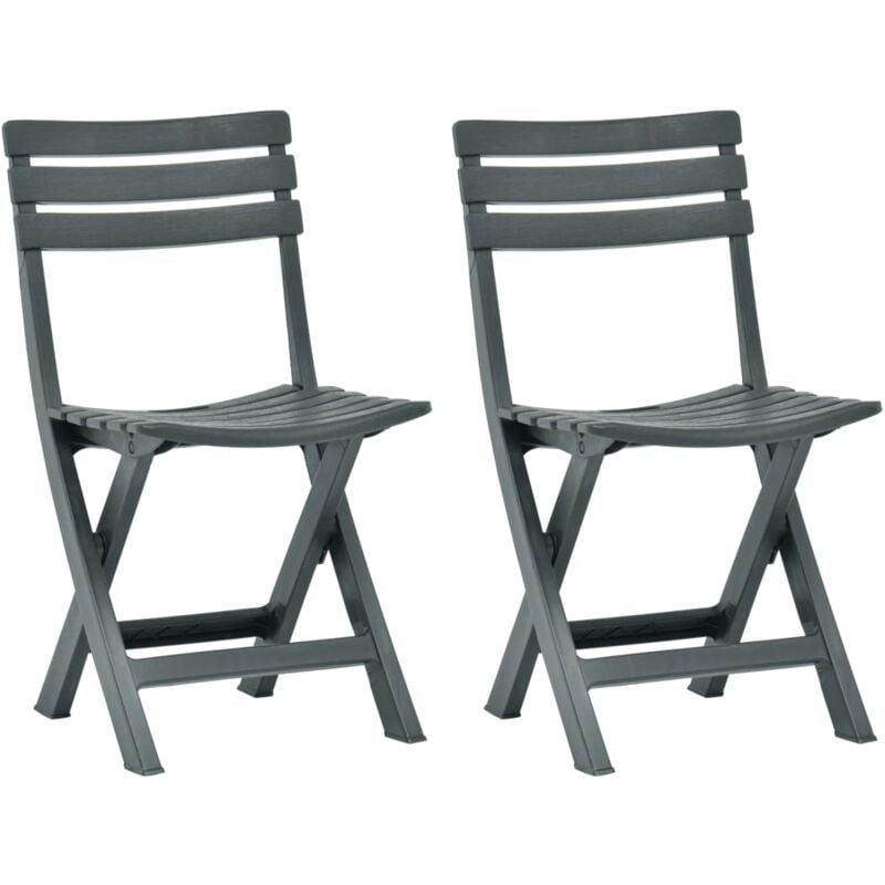foto del prodotto vidaxl - sedie da giardino pieghevoli 2 pz in plastica verde