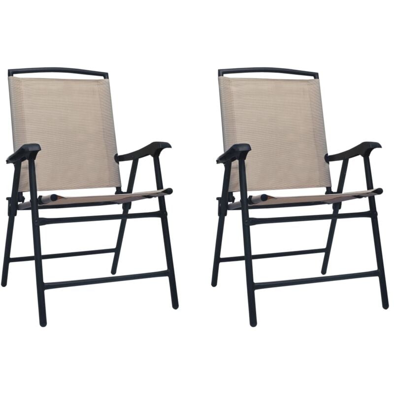 foto del prodotto vidaxl - sedie da giardino pieghevoli 2 pz in textilene grigio talpa