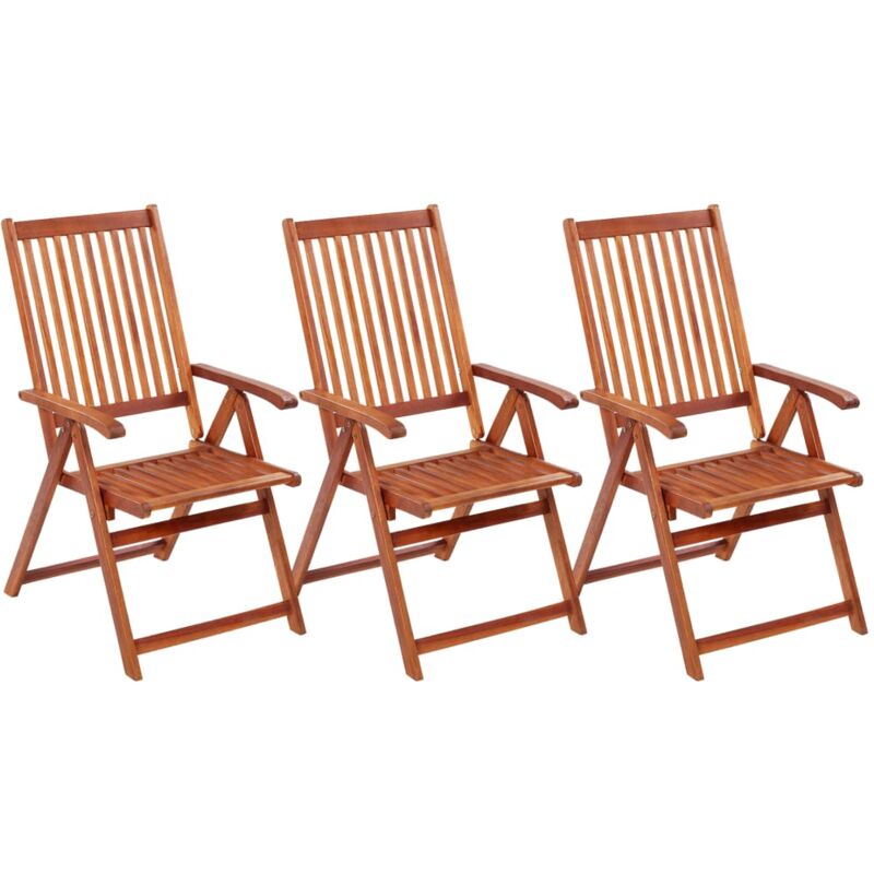 foto del prodotto vidaxl - sedie da giardino pieghevoli 3 pz in legno massello d'acacia