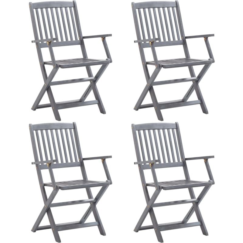 foto del prodotto vidaxl sedie da giardino pieghevoli 4 pz in legno massello d acacia