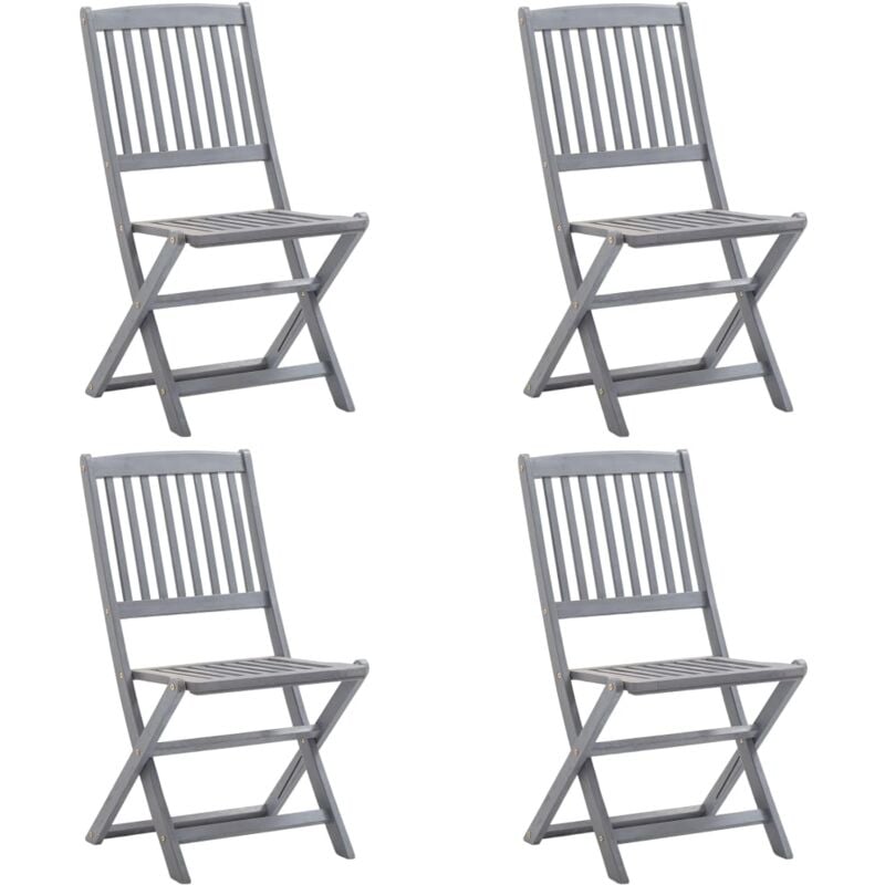 foto del prodotto vidaxl sedie da giardino pieghevoli 4 pz in legno massello d acacia