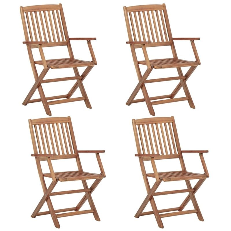 foto del prodotto vidaxl sedie da giardino pieghevoli 4 pz in legno massello d acacia
