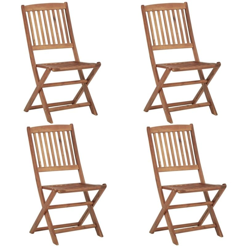 foto del prodotto vidaxl sedie da giardino pieghevoli 4 pz in legno massello d acacia