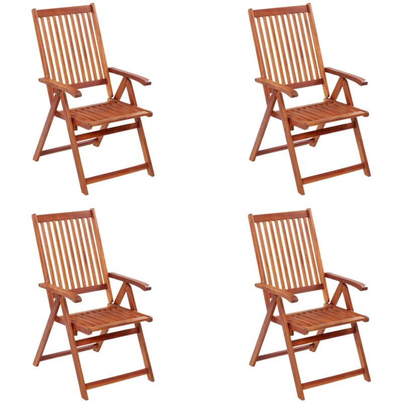 foto del prodotto vidaxl sedie da giardino pieghevoli 4 pz in legno massello d acacia