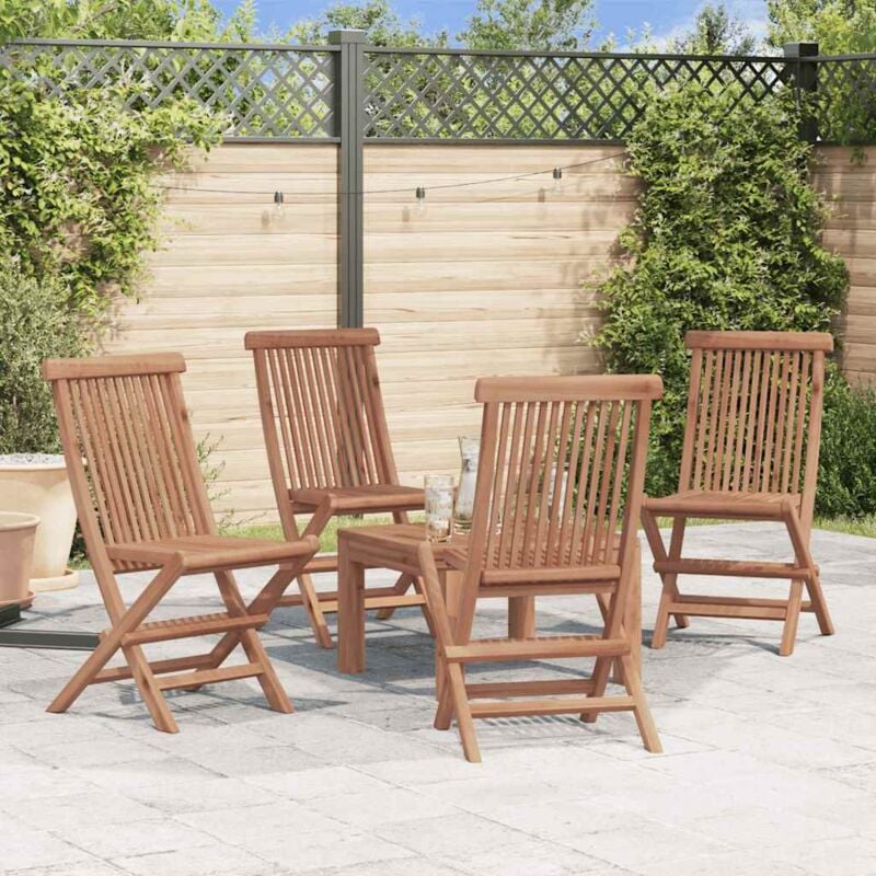 foto del prodotto vidaxl sedie da giardino pieghevoli 4 pz in legno massello di teak
