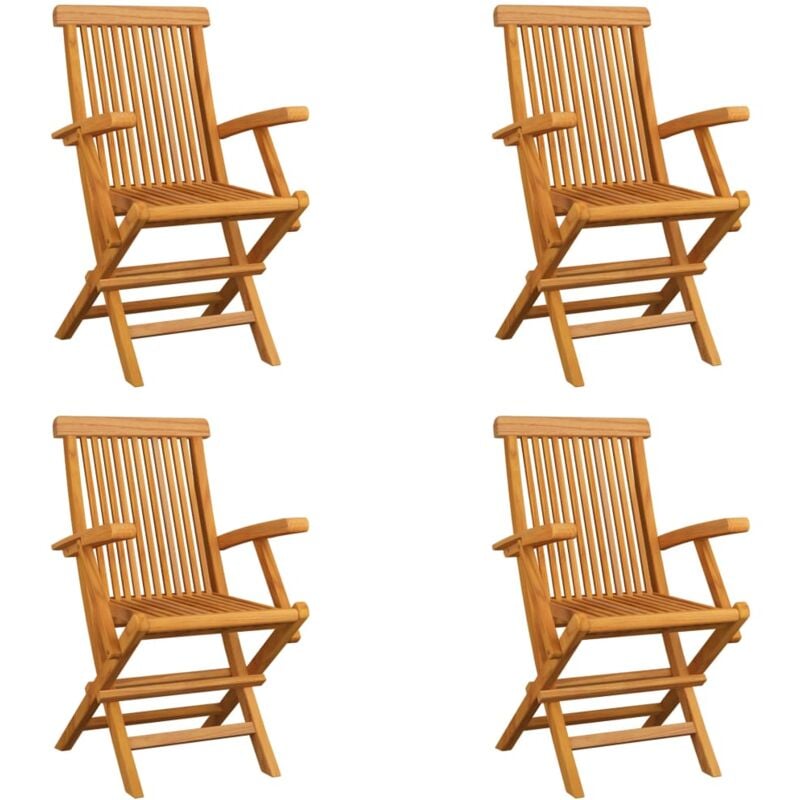 foto del prodotto vidaxl sedie da giardino pieghevoli 4 pz in legno massello di teak