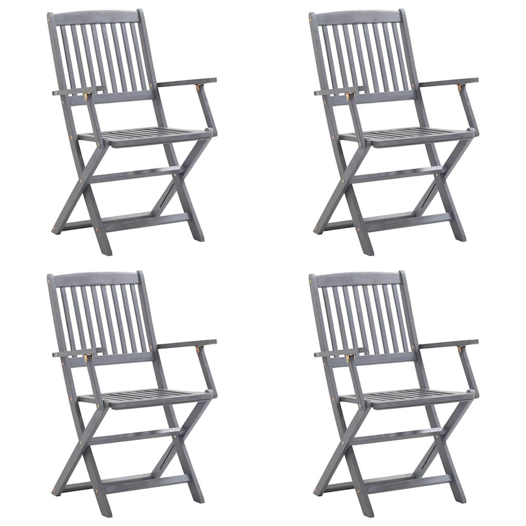 foto del prodotto vidaxl sedie da giardino pieghevoli 4pz con cuscini in massello acacia