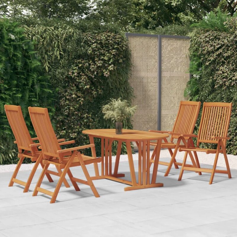 foto del prodotto vidaxl sedie da giardino pieghevoli 4pz in legno massello di eucalipto