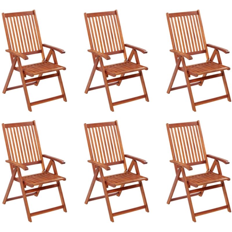 foto del prodotto vidaxl sedie da giardino pieghevoli 6 pz in legno massello di acacia