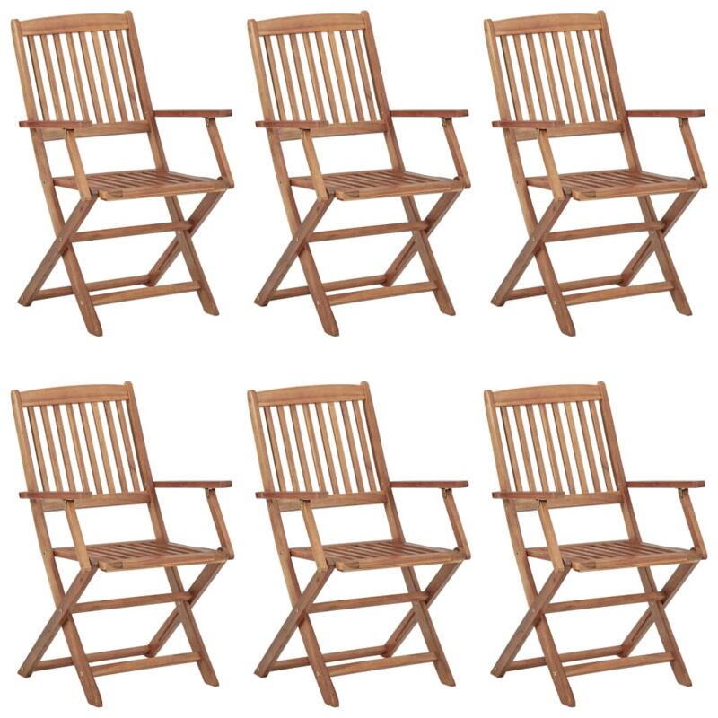 foto del prodotto vidaxl sedie da giardino pieghevoli 6 pz in legno massello di acacia