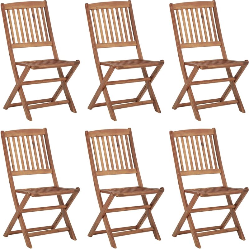 foto del prodotto vidaxl sedie da giardino pieghevoli 6 pz in legno massello di acacia