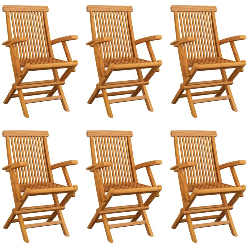 foto del prodotto vidaxl sedie da giardino pieghevoli 6 pz in legno massello di teak