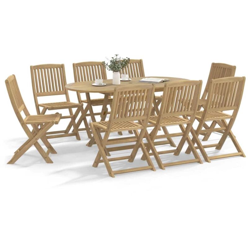 foto del prodotto vidaxl sedie da giardino pieghevoli 8 pz legno massello di acacia