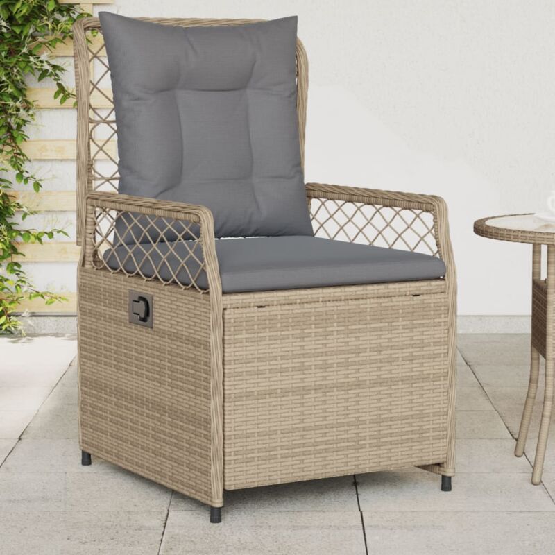 foto del prodotto vidaxl sedie da giardino reclinabili 2 pz beige polyrattan