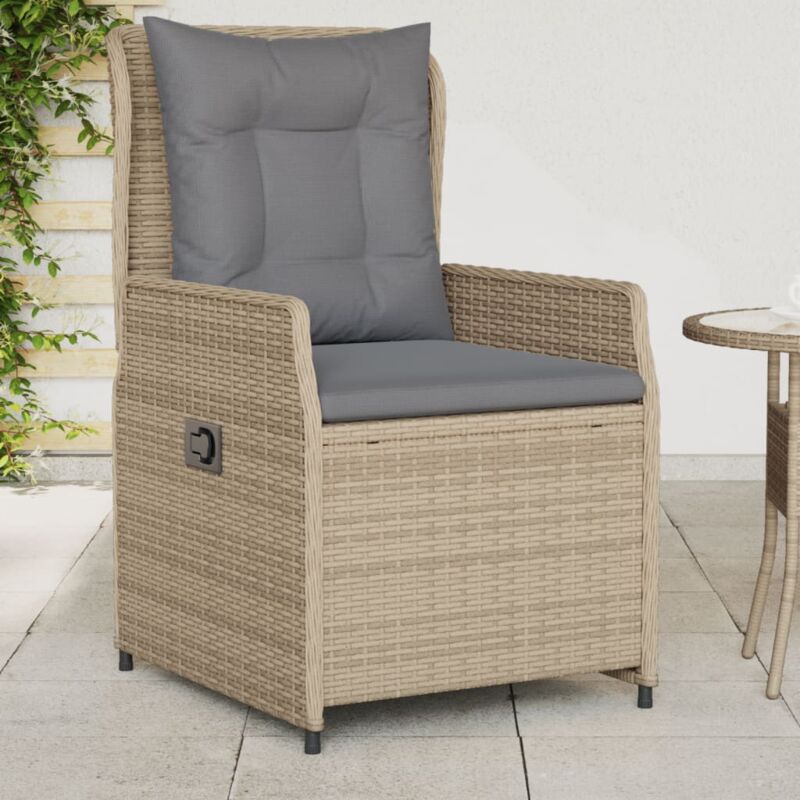 foto del prodotto vidaxl sedie da giardino reclinabili 2 pz beige polyrattan