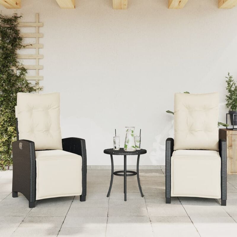 foto del prodotto vidaxl sedie da giardino reclinabili 2 pz con poggiapiedi polyrattan