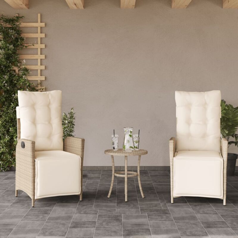 foto del prodotto vidaxl sedie da giardino reclinabili 2 pz con poggiapiedi polyrattan