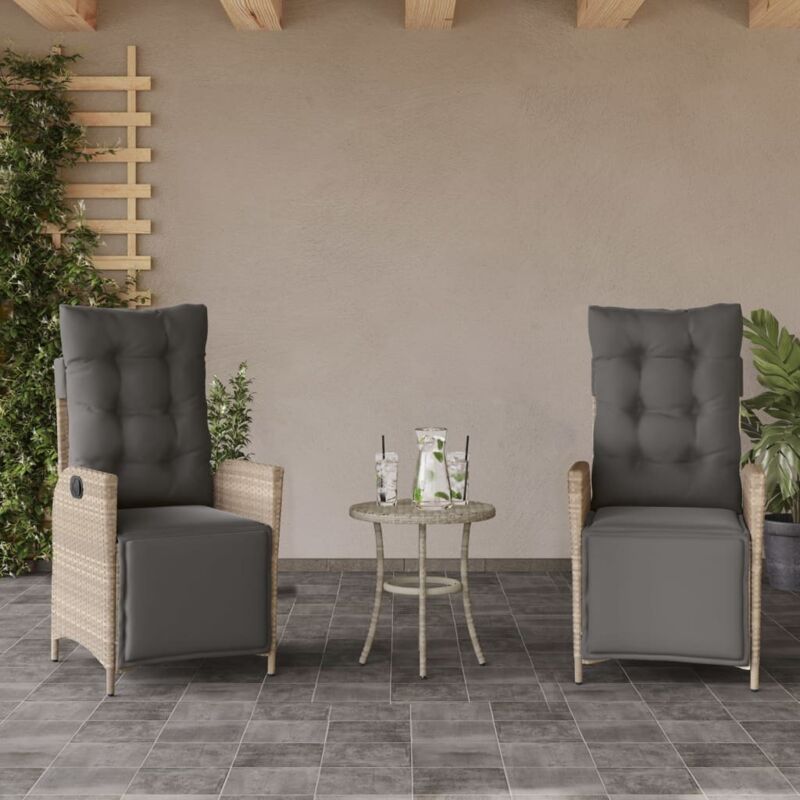 foto del prodotto vidaxl sedie da giardino reclinabili 2 pz con poggiapiedi polyrattan