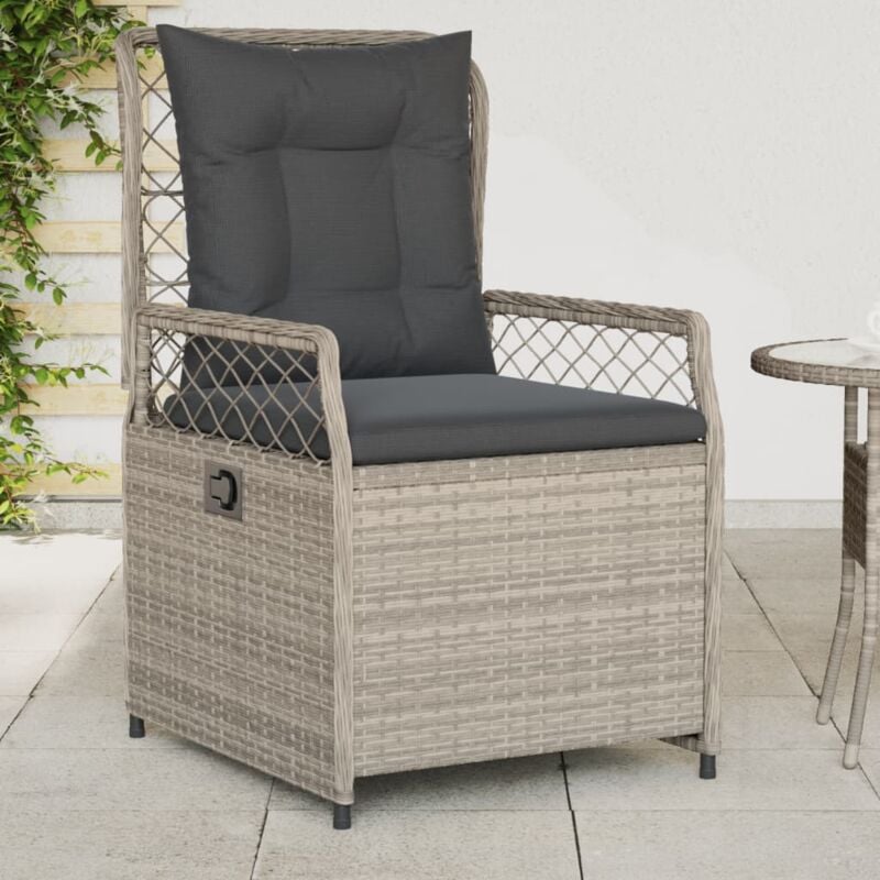foto del prodotto vidaxl sedie da giardino reclinabili 2 pz grigio chiaro polyrattan