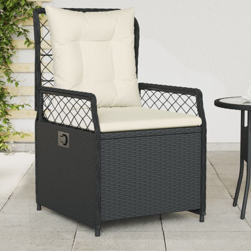 foto del prodotto vidaxl sedie da giardino reclinabili 2 pz nere in polyrattan