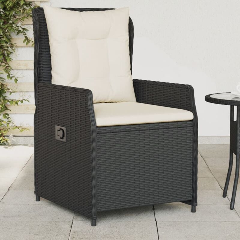 foto del prodotto vidaxl sedie da giardino reclinabili 2 pz nere in polyrattan