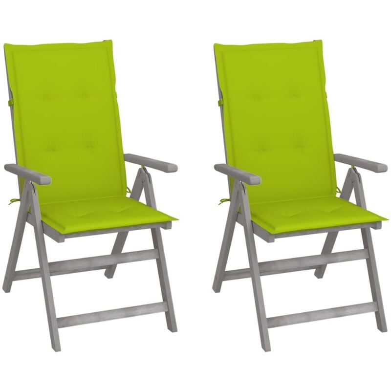 foto del prodotto vidaxl sedie da giardino reclinabili 2pz con cuscini massello acacia