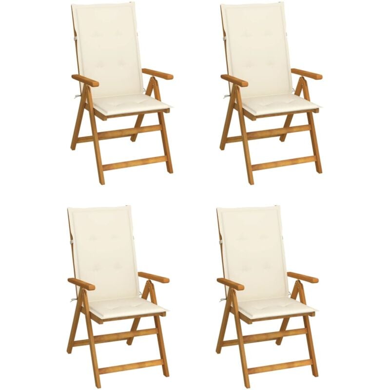 foto del prodotto vidaxl sedie da giardino reclinabili 4 pz con cuscini massello acacia