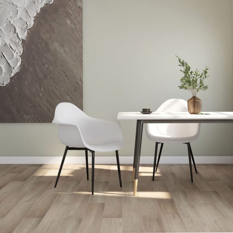 foto del prodotto vidaxl sedie da pranzo 2 pz bianche in pp 354264