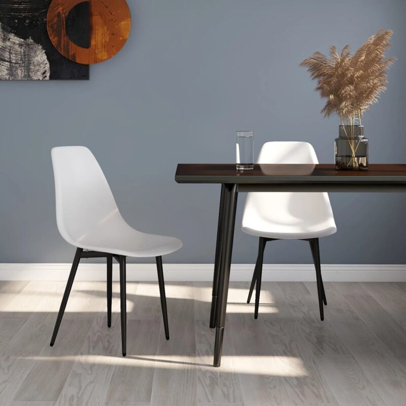 foto del prodotto vidaxl sedie da pranzo 2 pz bianche in pp