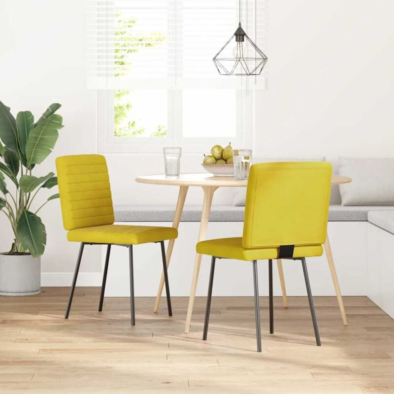 foto del prodotto vidaxl sedie da pranzo 2 pz gialle in velluto 643770