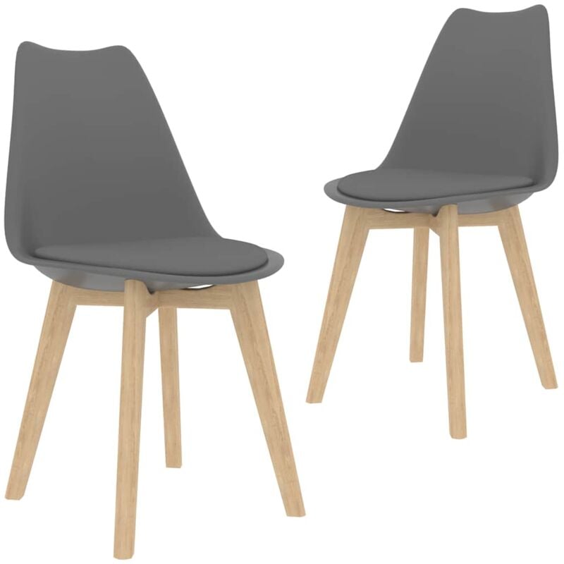 foto del prodotto vidaxl sedie da pranzo 2 pz grigie in plastica 856493