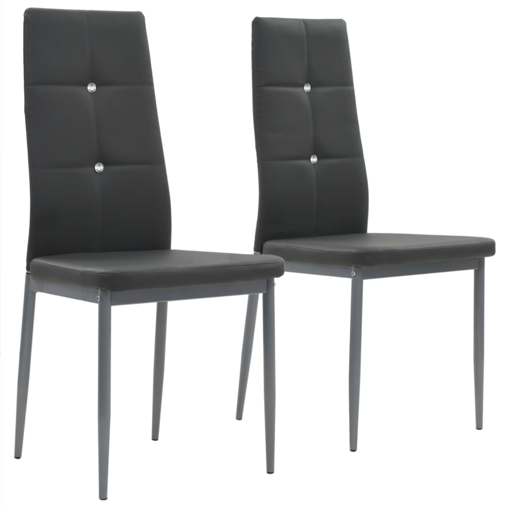 foto del prodotto vidaxl sedie da pranzo 2 pz grigie in similpelle