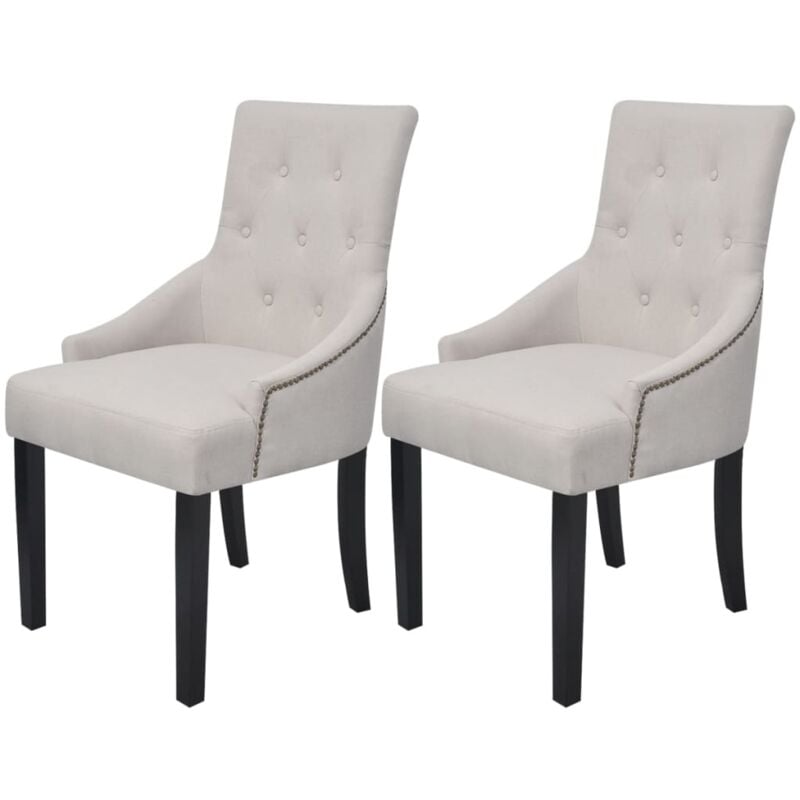 foto del prodotto vidaxl sedie da pranzo 2 pz grigio crema in tessuto 487381