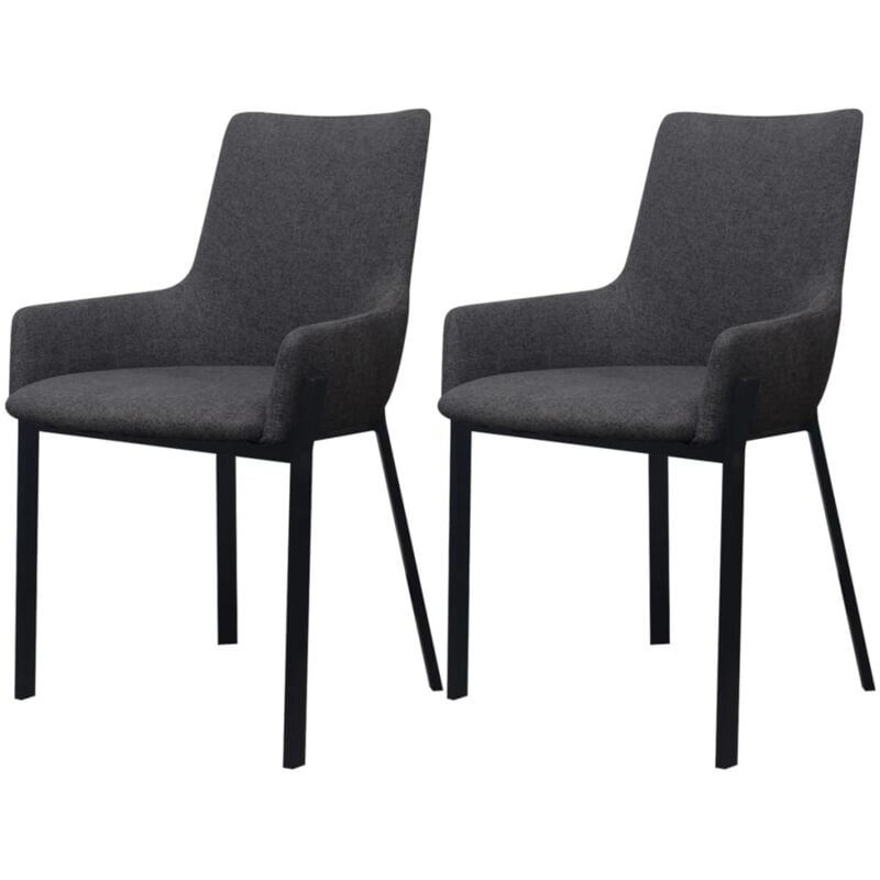 foto del prodotto vidaxl sedie da pranzo 2 pz grigio scuro in tessuto