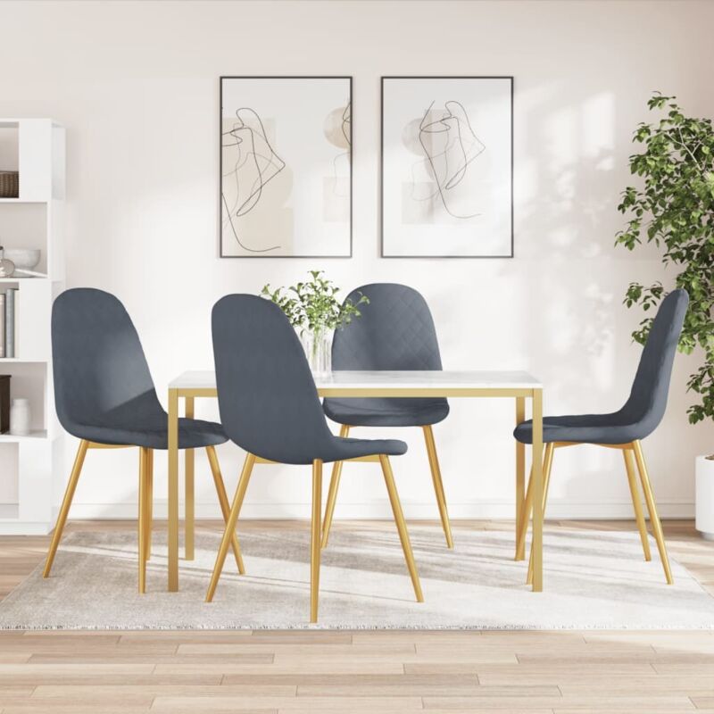 foto del prodotto vidaxl sedie da pranzo 2 pz grigio scuro in velluto