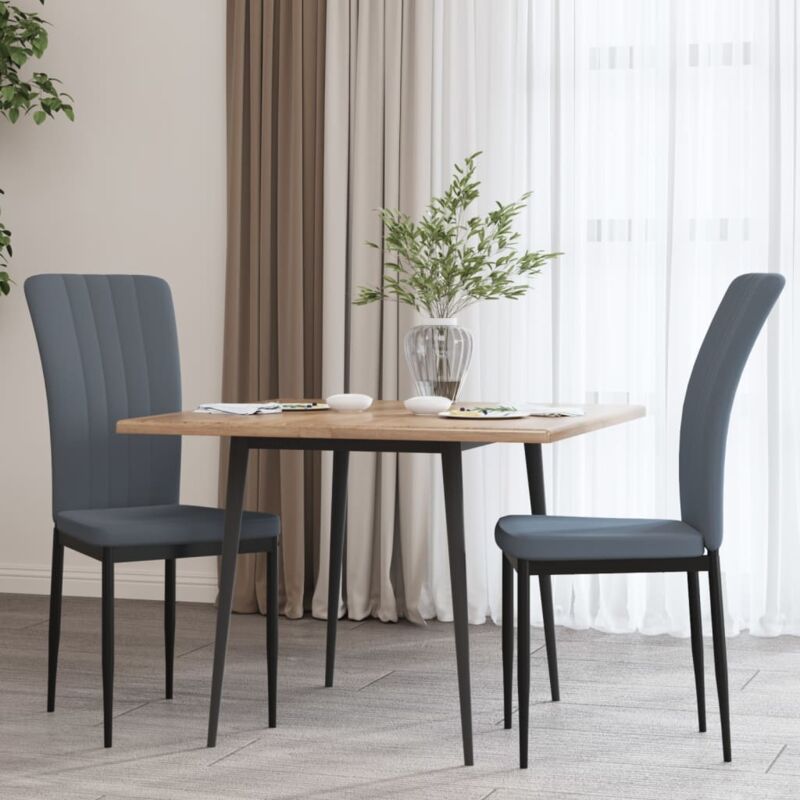 foto del prodotto vidaxl sedie da pranzo 2 pz grigio scuro in velluto