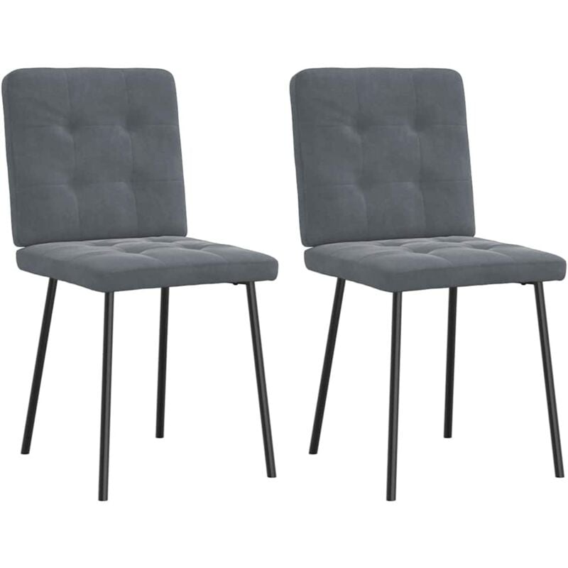 foto del prodotto vidaxl sedie da pranzo 2 pz grigio scuro in velluto