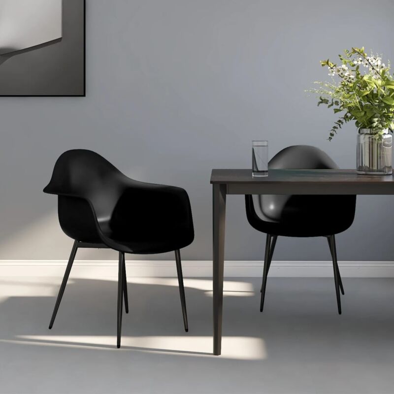 foto del prodotto vidaxl sedie da pranzo 2 pz nere in pp 909757